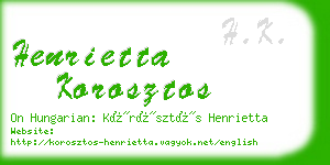 henrietta korosztos business card